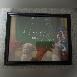 Game Plan - Framed 8x10” Print featuring a humorous dog-themed scene